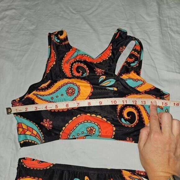 3/$15 Selink Women's Two Piece Black Print Bikini Set Size Medium - Picture 4 of 5